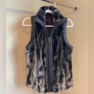 Vintage Yoki Faux Fur and Pleather Vest